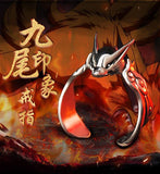 Bague ajustable naruto en argent Kyûbi (kurama)