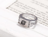 Bague en argent naruto symbole village caché de Konoha