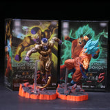 Figurine statuette dragon ball de sangoku super saiyan blue & golden freezer