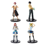 Lot de 4 figurines statuettes Fairy Tail (Natsu, Lucy, Erza, Gray)
