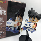 Figurine statuette  faisant 18cm de Son Goku petit portant du lait s'entraînant avec Krilin