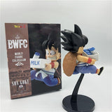 Figurine statuette   faisant 18cm de Son Goku petit portant du lait s'entraînant avec Krilin